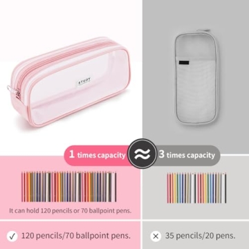 KALIDI Mesh Pencil Case Large Capacity for School