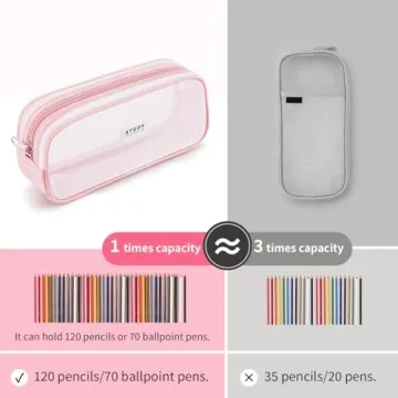 KALIDI Mesh Pencil Case Large Capacity for School