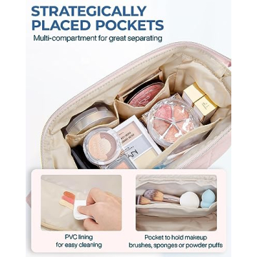 BAGSMART Stylish Makeup Bag for Travel and Organization