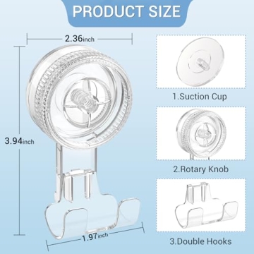 LUXEAR Suction Hooks - Powerful, Removable & Reusable