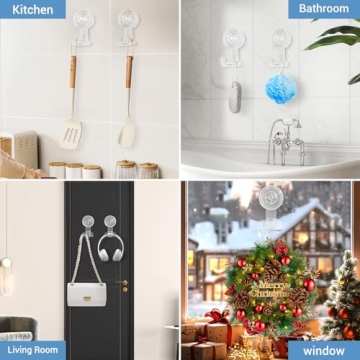 LUXEAR Suction Hooks - Powerful, Removable & Reusable