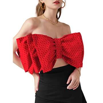 Stylish LYANER Women's Bow Tie Tube Crop Top Online