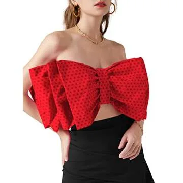 Stylish LYANER Women's Bow Tie Tube Crop Top Online