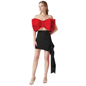 Stylish LYANER Women's Bow Tie Tube Crop Top Online