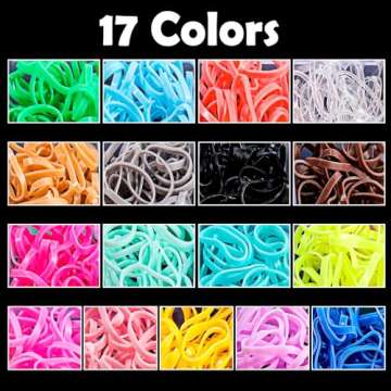 Auroray Hair Ties, 2000 Pcs Colorful Rubber Bands Set