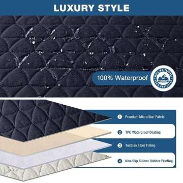 TAOCOCO 100% Waterproof Recliner Cover - Recliner Cover with Non-Slip Granule, Recliner Chair Covers...