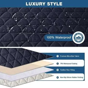 TAOCOCO 100% Waterproof Recliner Cover - Recliner Cover with Non-Slip Granule, Recliner Chair Covers...