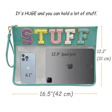 TopTTanBo Chenille Letter Clear Bag - Stylish & Waterproof