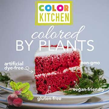 ColorKitchen Gluten-free Red Velvet Cake Mix made from Natural and Organic Ingredients | Artificial Dye-free | Gluten-free | Non-GMO | Vegan-Friendly | Plant-based