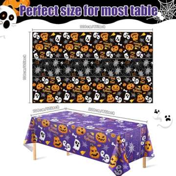 OHOME Halloween Decorations - Halloween Decorations Indoor Outdoor - Disposable Plastic Halloween Ta...