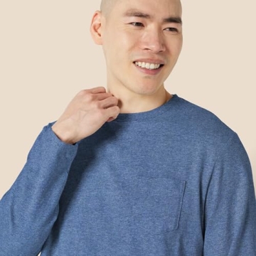Amazon Men's Regular-Fit Crewneck T-Shirt - Blue Heather