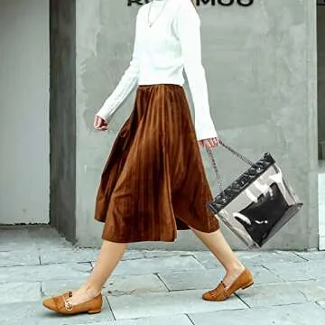 Candy Color 2 in 1 Chain Strap Clear Handbags Transparent Tote Purses for Women Large