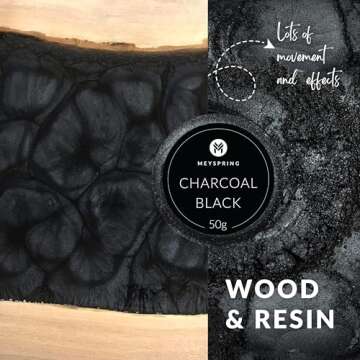 Charcoal Black Mica Powder for Epoxy Resin - 50 Grams