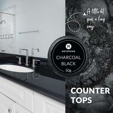 Charcoal Black Mica Powder for Epoxy Resin - 50 Grams