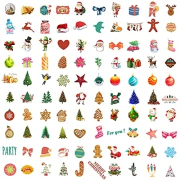 Unique 100PCS Christmas Stickers for Kids and Crafts