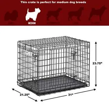 MidWest Homes for Pets Ultima Pro Series 30' Dog Crate | Extra-Strong Double Door Folding Metal Dog Crate w/Divider Panel, Floor Protecting 'Roller Feet' & Leak-Proof Plastic Pan