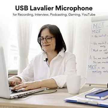 MAONO USB Lavalier Microphone, 192KHZ/24BIT Plug & Play Omnidirectional Lapel Shirt Collar Clip on Mic for PC, Computer, Mac, Laptop, YouTube, Skype, Recording, Podcasting, Gaming, AU-UL10