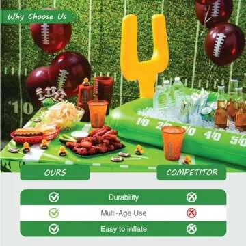 Fun Express Inflatable Cooler - 10.6 Ounce Vinyl Box, Perfect for Outdoor Parties, Sports Gatherings, and Family Events