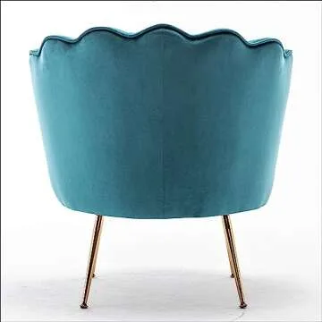 Stylish Velvet Barrel Chair with Scalloped Design