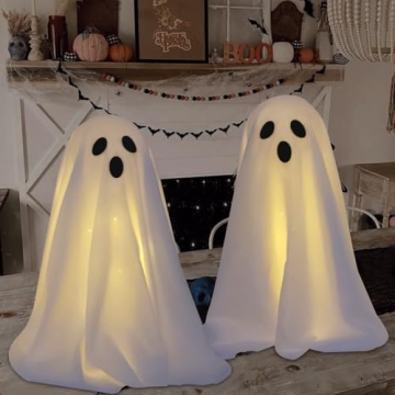 Halloween Ghost Decorations with String Lights