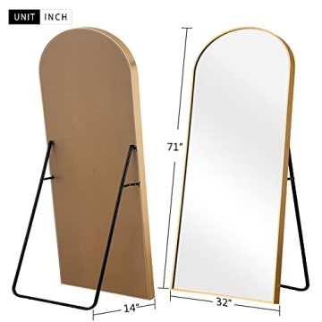 NeuType Large Gold Full Length Mirror 71x32 for Bedroom