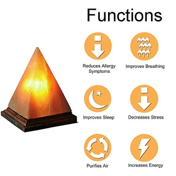 Himalayan Salt Rock Lamp Pyramid with Dimmer Natural Light