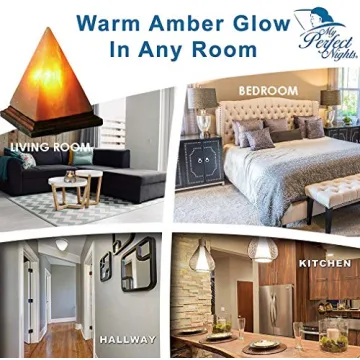 Himalayan Salt Rock Lamp Pyramid with Dimmer Natural Light