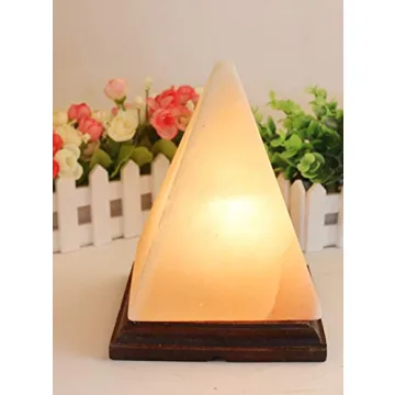 Himalayan Salt Rock Lamp Pyramid with Dimmer Natural Light