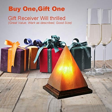 Himalayan Salt Rock Lamp Pyramid with Dimmer Natural Light