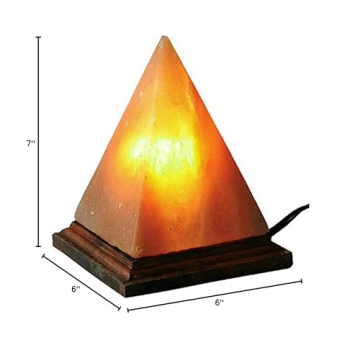 Himalayan Salt Rock Lamp Pyramid with Dimmer Natural Light