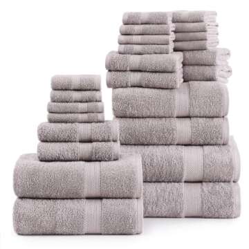 LANE LINEN 24 Piece Luxury Towels Set - 100% Cotton, All Sizes Included