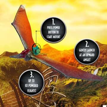 Wow! PODS Jurassic World Toys Power Flight Dino - Pteranodon |Flying Dinosaur Toy for Kids | Official Camp Cretaceous, Fallen Kingdom and Dominion Merchandise and Gifts for Boys and Girls, Ages 8+