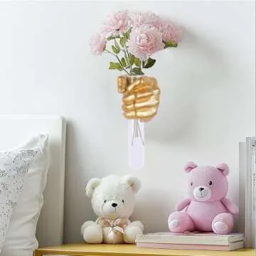 Hand Wall Vase - Unique Gold Hand Sculpture Decor