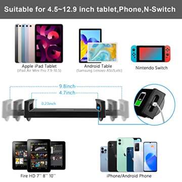 Tablet Floor Stand with Double Weight Base 360-degree Rotatable Metal Tablet Holder with Flexible Gooseneck Holder Long Arm for iPad Mini Air Pro, All Cell Phones iPhone & Tablets (4.5-12.9-inch)