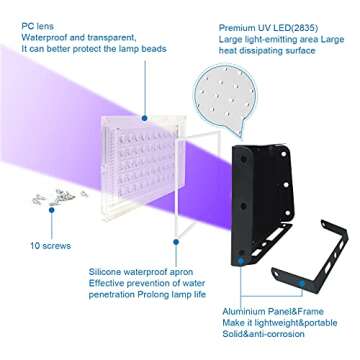 Indmird 2 Pack 50W Black Lights, Blacklight Flood Light with Plug and Switch,for Glow Party, Hallowe...