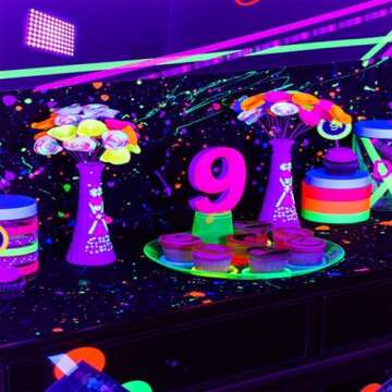 Indmird 2 Pack 50W Black Lights, Blacklight Flood Light with Plug and Switch,for Glow Party, Halloween, Fluorescent Poster, Body Paint