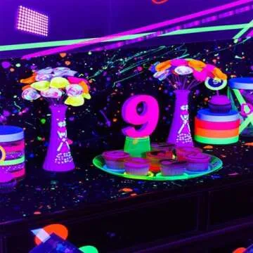 Indmird 2 Pack 50W Black Lights, Blacklight Flood Light with Plug and Switch,for Glow Party, Halloween, Fluorescent Poster, Body Paint