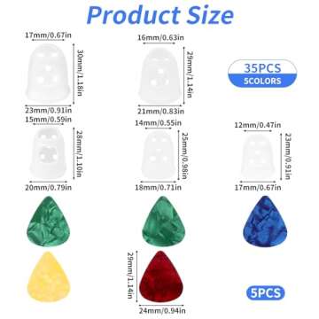 35 PCS Guitar Finger Protectors Silicone Finger Protectors for Guitar Players Guitar Finger Guards 5...