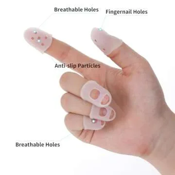 35 PCS Guitar Finger Protectors Silicone Finger Protectors for Guitar Players Guitar Finger Guards 5 Sizes Anti Slip Fingertip Protection Covers Caps for Playing Ukulele Guitar 5 Guitar Pick