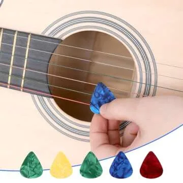 35 PCS Guitar Finger Protectors Silicone Finger Protectors for Guitar Players Guitar Finger Guards 5 Sizes Anti Slip Fingertip Protection Covers Caps for Playing Ukulele Guitar 5 Guitar Pick