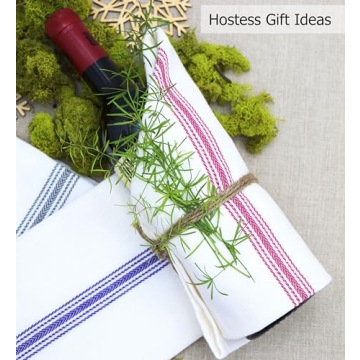 Cotton Craft - Scandia Stripe 12 Pack - Pure Cotton - Professional Commercial Restaurant Grade Kitchen Dish Tea Towel Cloth Napkins - Low Lint Sturdy Weave - Reusable - 16x28-30 Ounces - Charcoal