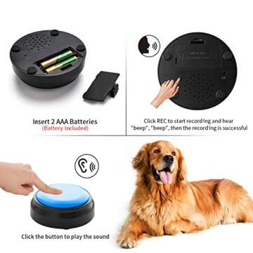 Pet Communication Button, Dog Talking to Relieve Boredom Artifact, Educational Training Bite Resista...