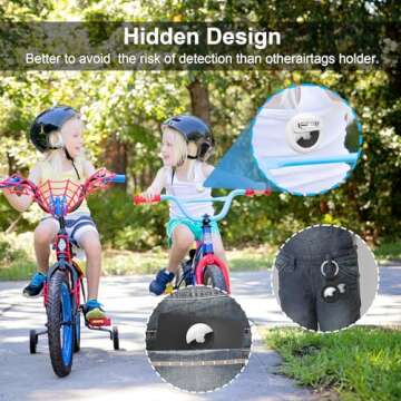 Apple Airtag Holder for Kids discreet, Apple Air Tag-4 Pack Silicone with Safety Pins, GPS Tracker C...