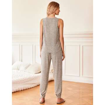 Ekouaer Women's Sleeveless Summer Lounge Set Pajamas