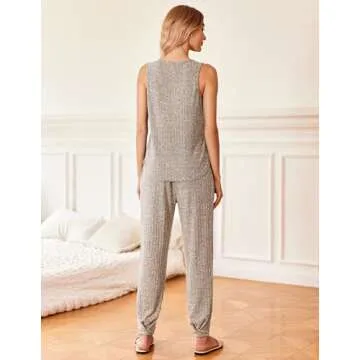 Ekouaer Women's Sleeveless Summer Lounge Set Pajamas