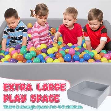 Foam Ball Pit for Toddlers - CALEPTONG 47.2" x 47.2" x 13.8" Large Square Ball Pits for Kids, Soft Baby Playpen Ball Pool Without Balls for Children, Gifts for Boys Girls Indoor Outdoor Game