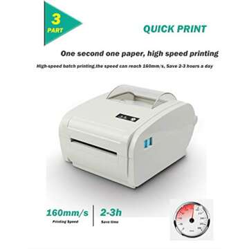 Thermal Printer for Shipping Labels,Shipping Label Printer,Printer for Shipping Labels USPS,UPS,FedEx,Etsy,Ebay,Shipment Labels Printer,High Speed,Win/MacOS Supported,Printer with USB Connection