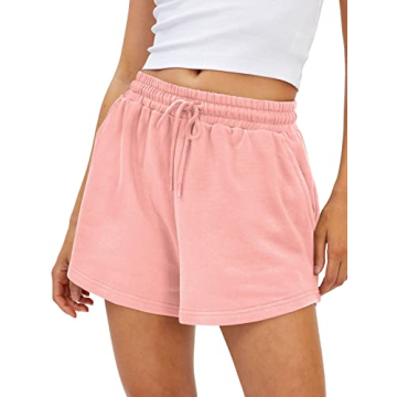 AUTOMET Women's Sweat Shorts - Casual Comfy Summer Essential in Pink