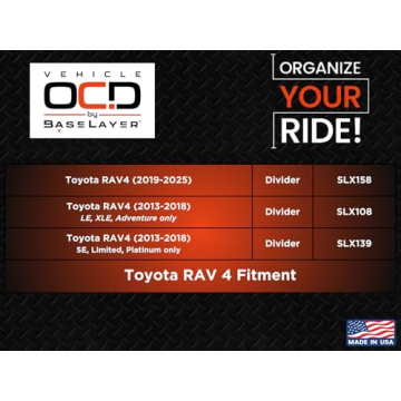 Vehicle OCD Center Console Organizer for RAV4 2019-2025