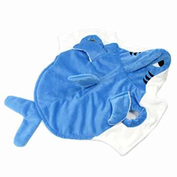 Yoption Puppy Dog Cat Shark Costumes, Funny Pet Halloween Christmas Cosplay Dress, Pet Hoodie Warm Outfits Clothes (XL)
